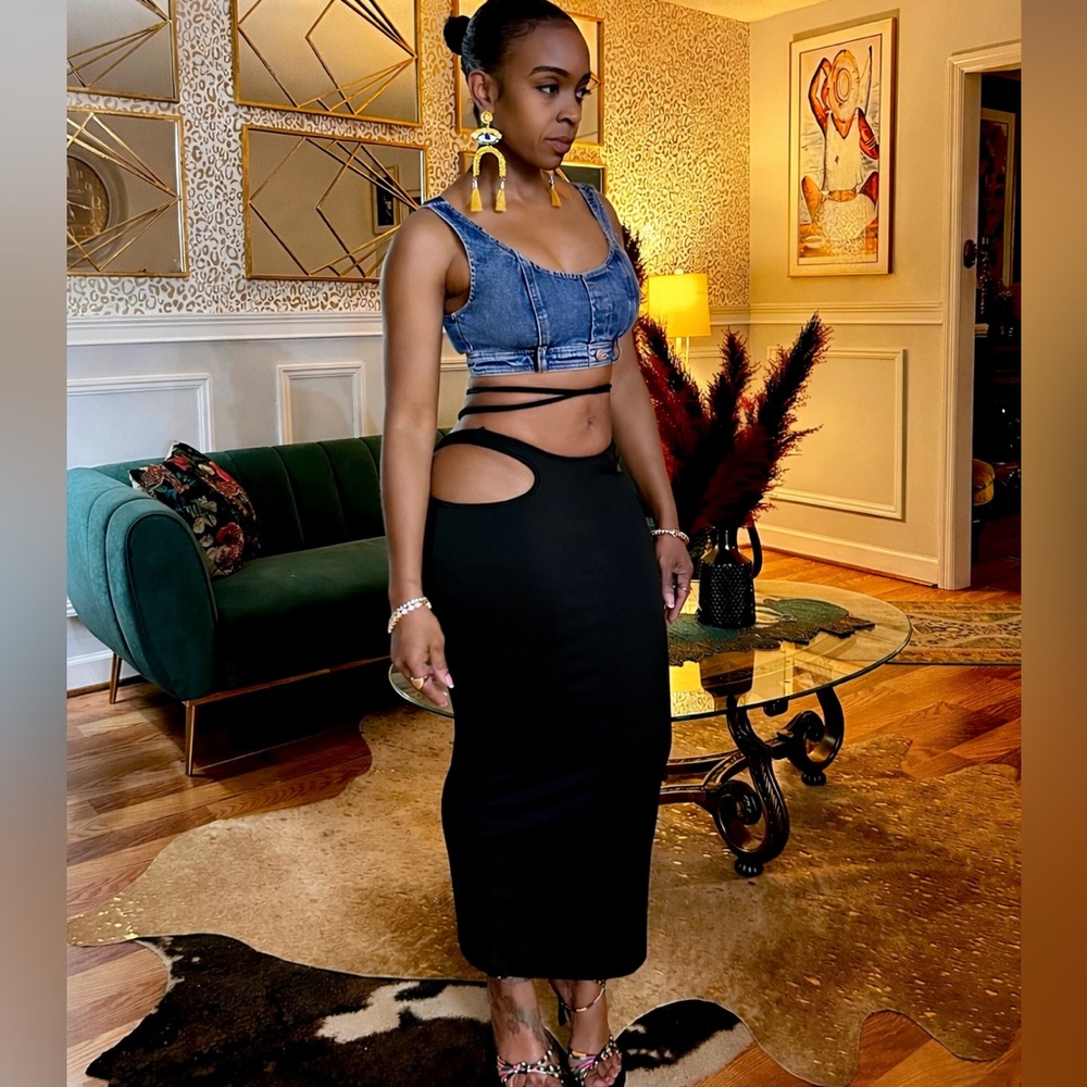 Black Cutout Skirt